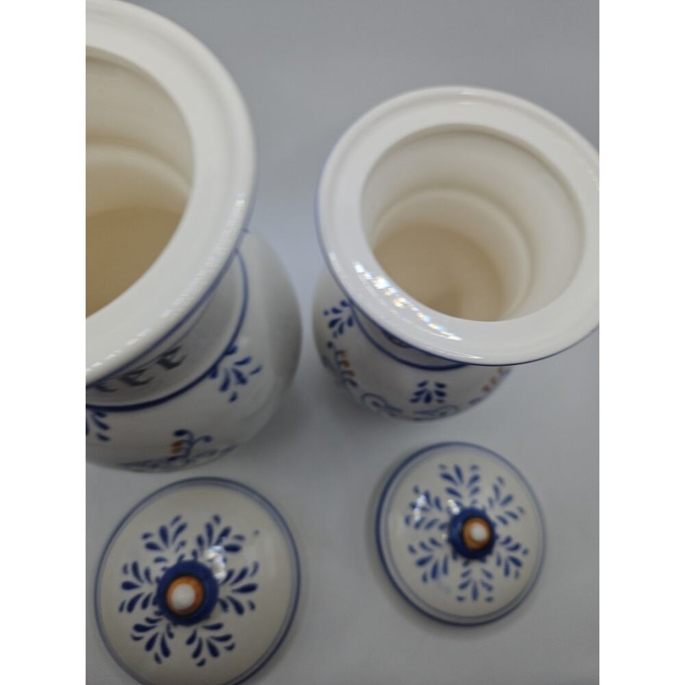 Vintage Royal Sealy Heritage Tea And Coffee Canister Set Of 2 Large Medium - Picture 4 of 11